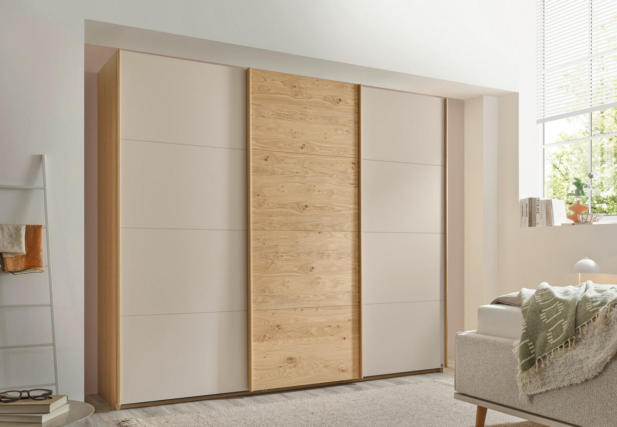 SCHWEBETÜRENSCHRANK 270/229/68 cm 3-türig Sandfarben, Eichefarben  - Sandfarben/Eichefarben, Design, Holz/Holzwerkstoff (270/229/68cm) - Musterring