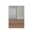 HIGHBOARD 90/130/45 cm  - Taupe/Nussbaumfarben, Design, Glas/Holz (90/130/45cm) - Ambiente