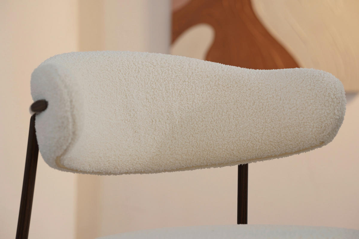 STUHL , , Teddystoff  - Walnussfarben/Weiß, MODERN, Holz/Textil (55/78/58cm) - MID.YOU