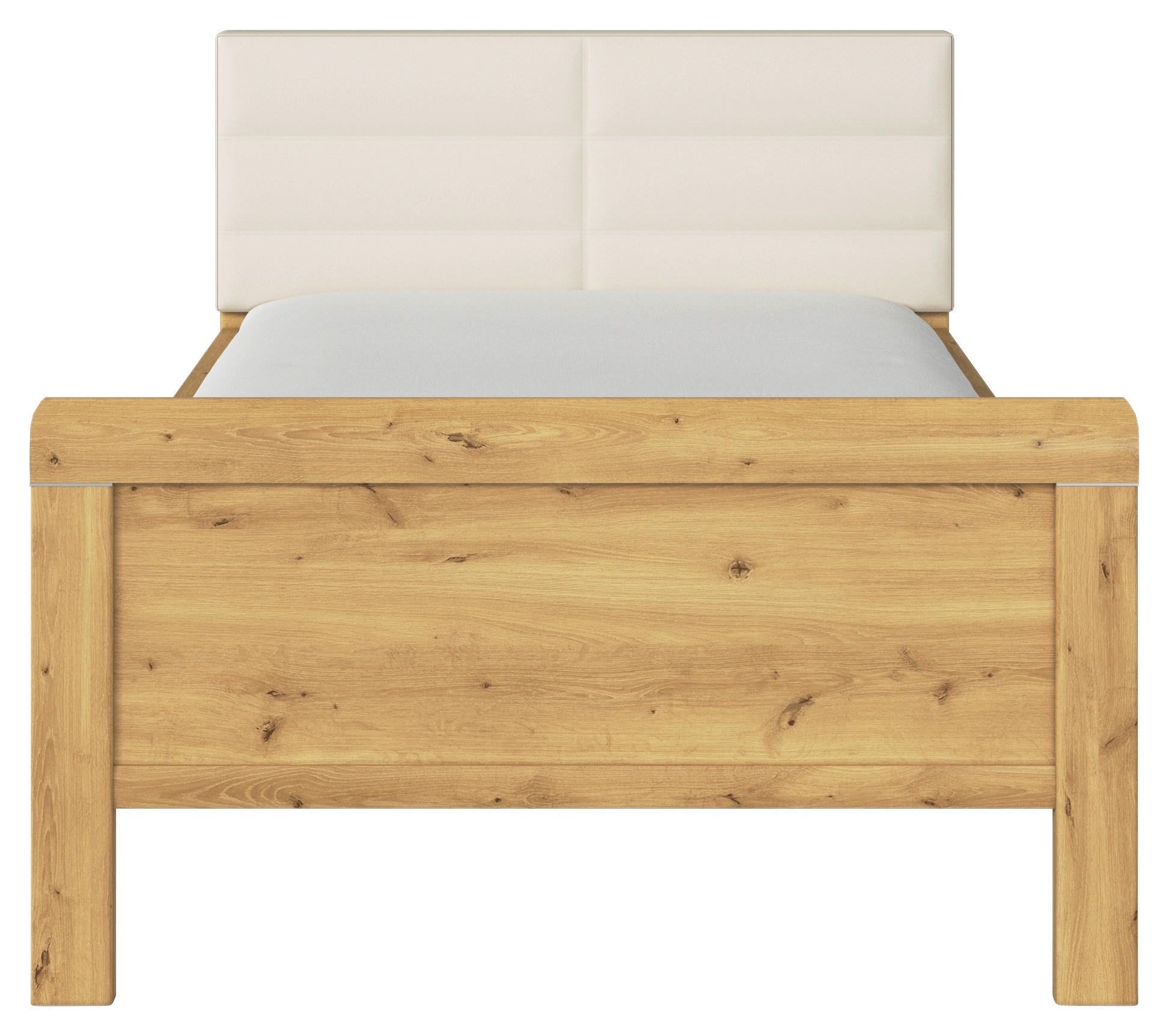 BETT 100/200 cm  in Eichefarben, Champagner  - Champagner/Eichefarben, Design, Textil (100/200cm) - Novel