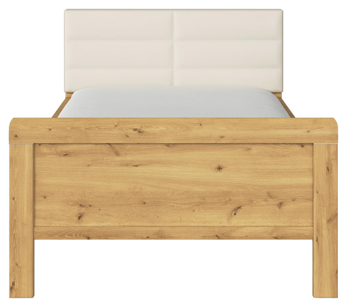BETT 90/200 cm  in Eichefarben, Champagner  - Champagner/Eichefarben, Design, Textil (90/200cm) - Novel