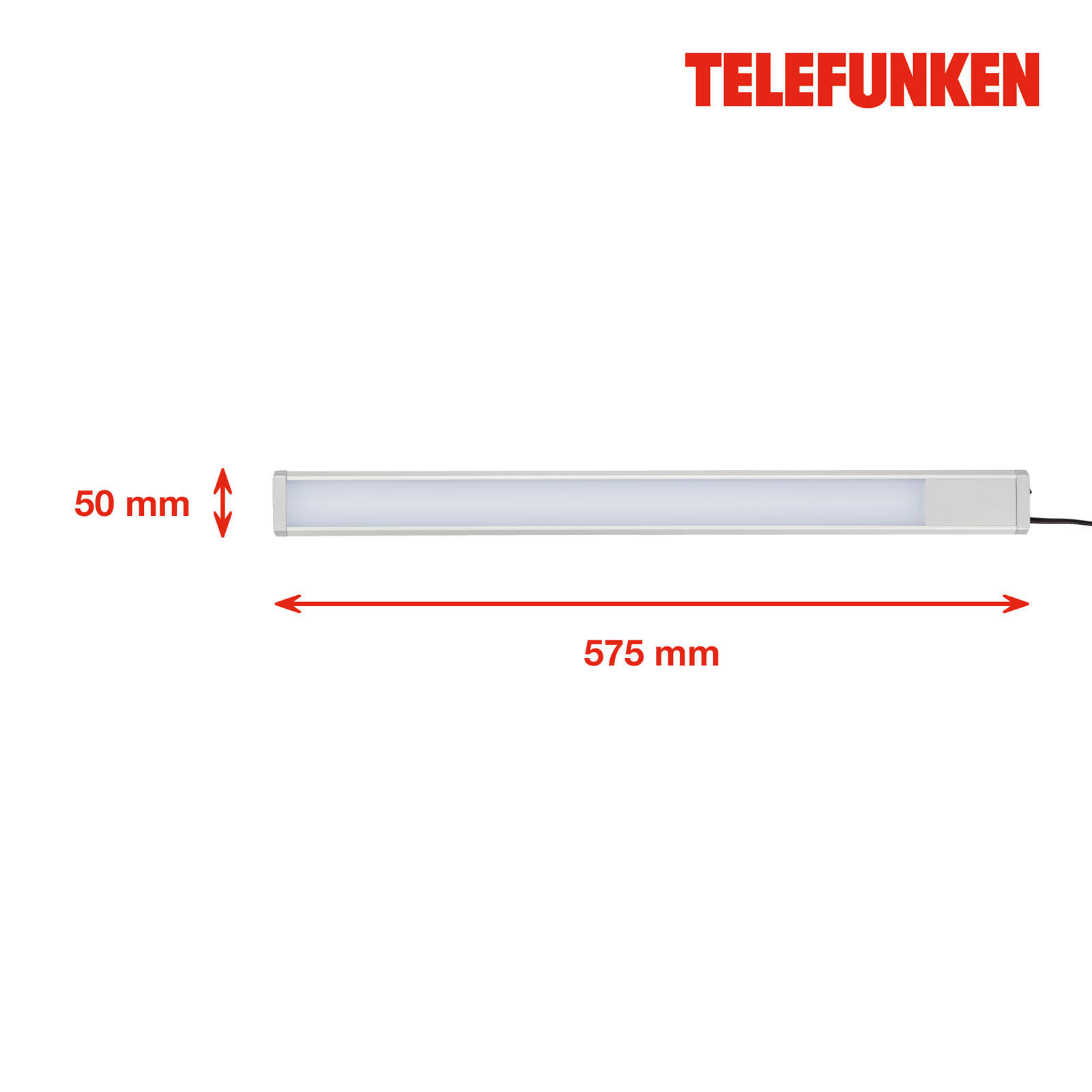 PODELEMENTNA SVETILKA   /1100 lm/3000 K// - srebrne barve, Basics, kovina/umetna masa (57,5/5/1,5cm)