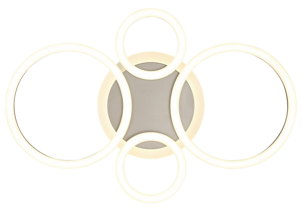 LED-DECKENLEUCHTE Loretta 53/35,5/8,1 cm  - Champagner/Opal, Design, Kunststoff/Metall (53/35,5/8,1cm) - Globo