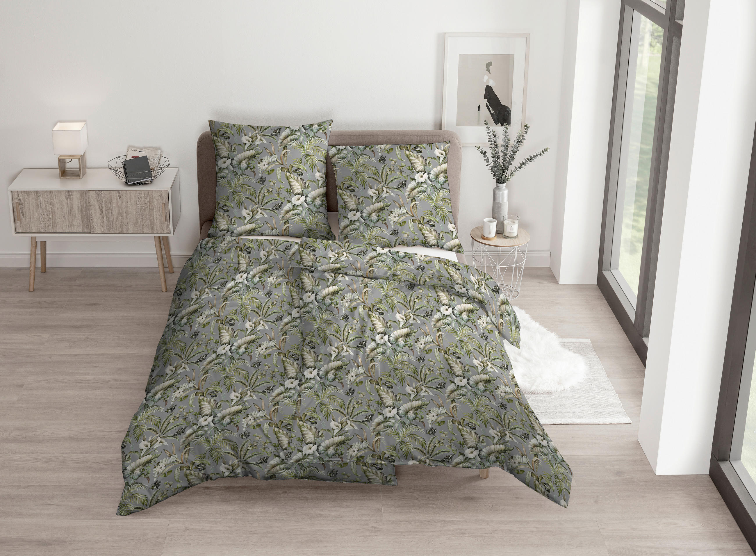 BETTWÄSCHE 135/200 cm Atelier Satin  - Grün, Design, Textil (135/200cm) - Estella