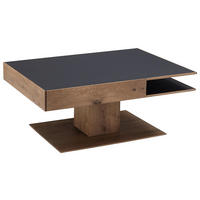 COUCHTISCH in Holz, Glas 105/75/46 cm  - Eichefarben/Anthrazit, Design, Glas/Holz (105/75/46cm) - Valnatura