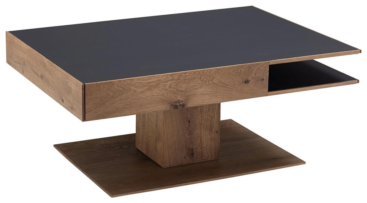 COUCHTISCH in Holz, Glas 105/75/46 cm  - Eichefarben/Anthrazit, Design, Glas/Holz (105/75/46cm) - Valnatura