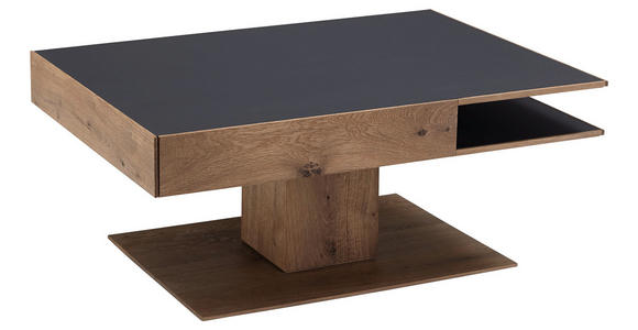 COUCHTISCH in Holz, Glas 105/75/46 cm - Eichefarben/Anthrazit, Design, Glas/Holz (105/75/46cm) - Valnatura