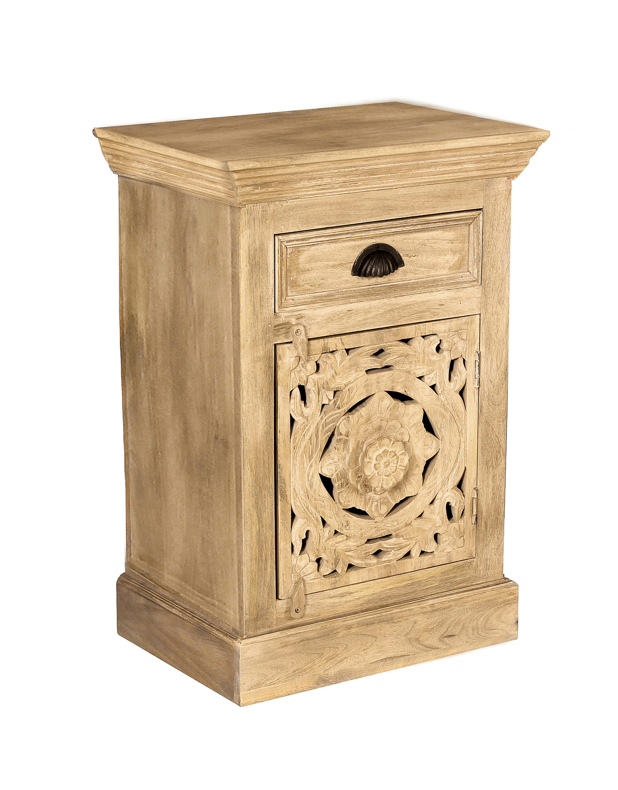 KOMMODE , 50/72/35 cm, 1 Schublade(n)  - Schwarz/Naturfarben, Design, Holz/Metall (50/72/35cm) - MID.YOU