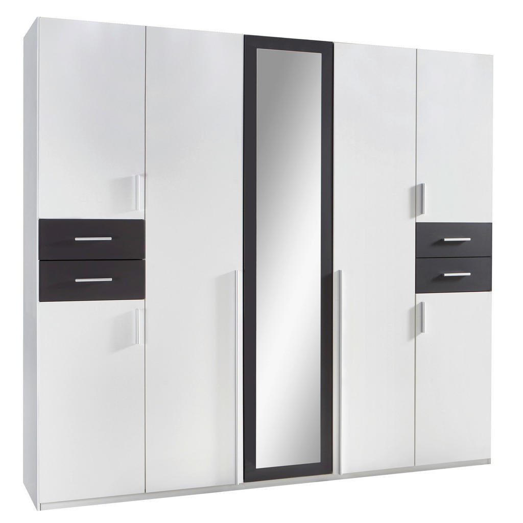 Dulap Cu Uși Rotative, 225/208/58 cm, grafit, alb