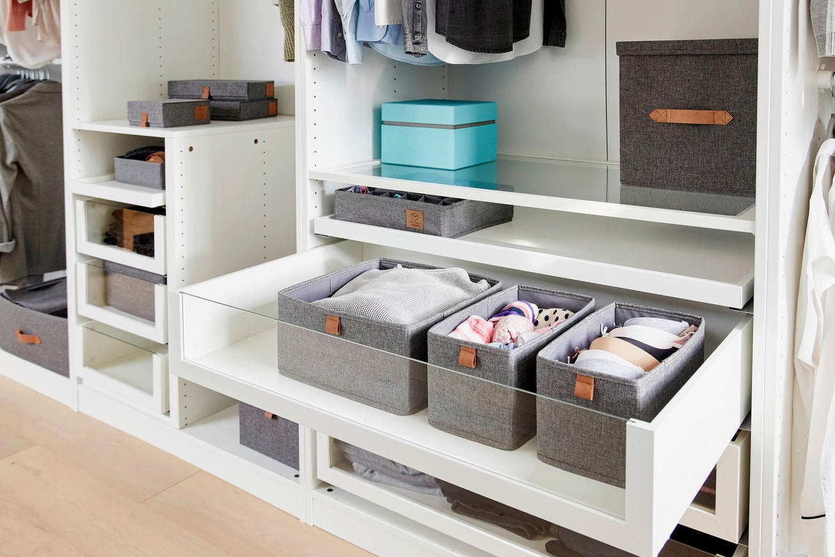 AUFBEWAHRUNGSBOXEN-SET Premium  - Grau, Basics, Karton/Textil - Store It