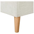 ECKSOFA in Flachgewebe Grauweiß  202/306 cm  - Buchefarben/Grauweiß, KONVENTIONELL, Holz/Textil (202/306cm) - Carryhome