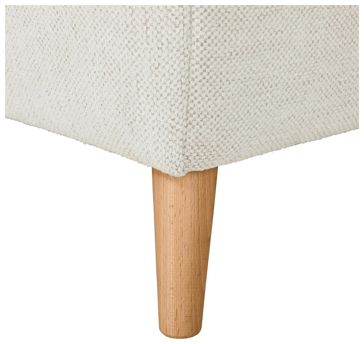 ECKSOFA in Flachgewebe Grauweiß  202/306 cm  - Buchefarben/Grauweiß, KONVENTIONELL, Holz/Textil (202/306cm) - Carryhome