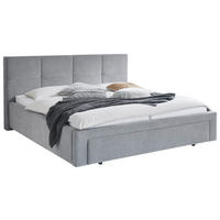 POLSTERBETT 180/200 cm,  in Grau, Bettschublade,  - Schwarz/Grau, Design, Kunststoff/Textil (180/200cm) - Stylife