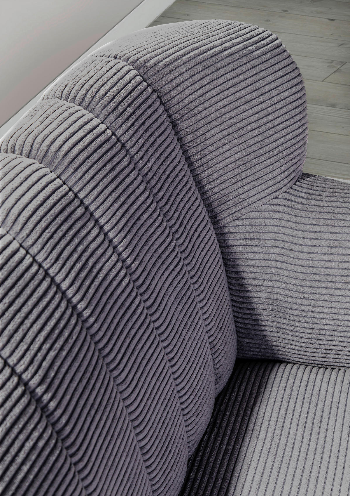 2-SITZER-SOFA Cord Dunkelgrau  - Dunkelgrau/Dunkelbraun, Design, Holz/Textil (168/96/75cm)