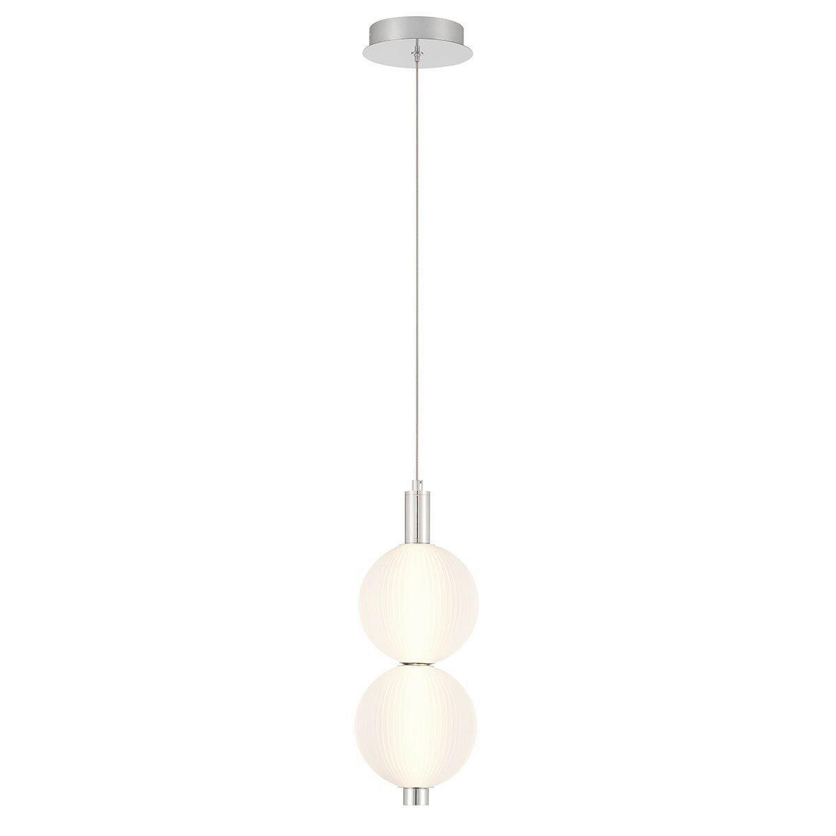 LED-PENDELLEUCHTE 15,2/47,5 cm  - Nickelfarben, KONVENTIONELL, Glas/Metall (15,2/47,5cm) - Elstead Lighting