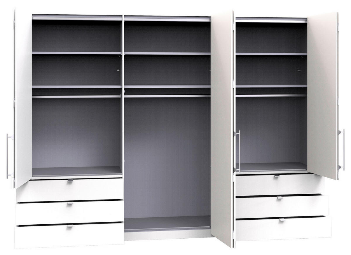 FALTTÜRENSCHRANK  in Hellgrau, Dunkelgrau  - Chromfarben/Dunkelgrau, KONVENTIONELL, Glas/Holzwerkstoff (300/216/58cm) - Venda