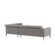 ECKSOFA Grau Feincord  - Schwarz/Grau, Design, Textil/Metall (280/205cm) - Xora
