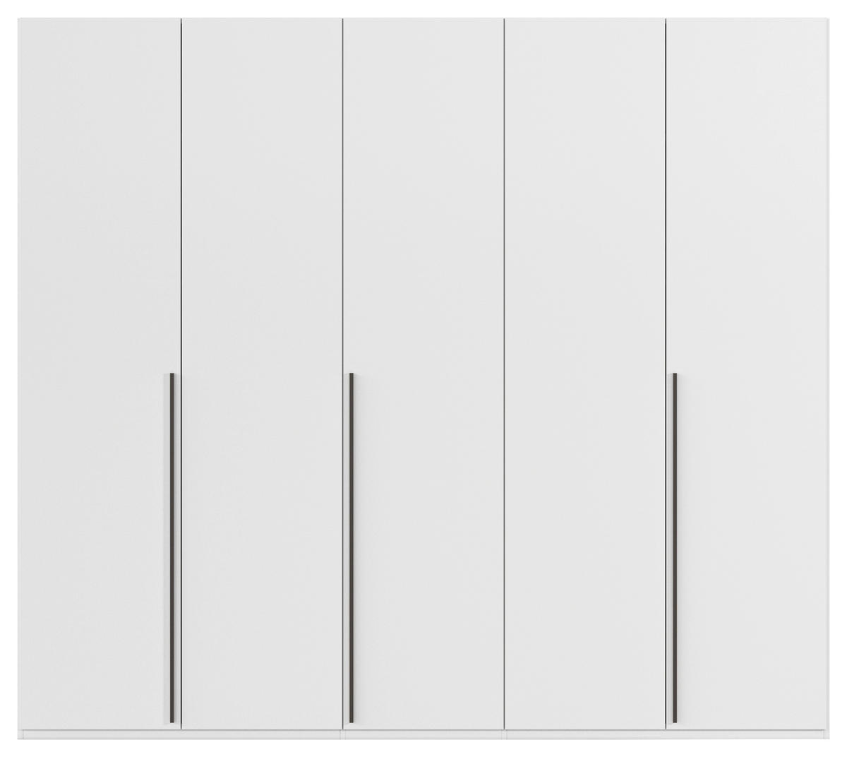 DREHTÜRENSCHRANK 251/223/60 cm 5-türig Weiß  - Graphitfarben/Weiß, Design, Holzwerkstoff/Metall (251/223/60cm) - home24