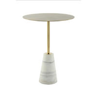 BEISTELLTISCH Weiß, Goldfarben  - Goldfarben/Weiß, Design, Glas/Stein (40 cm/53 cm/40 cmcm) - Kayoom