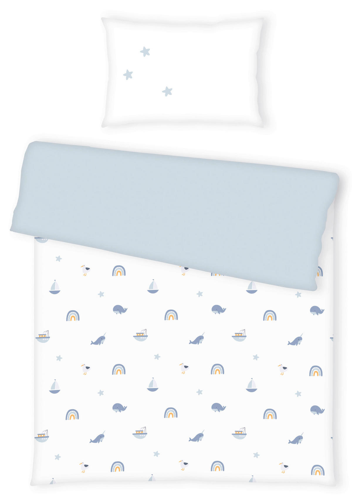 BABYBETTWÄSCHE babybest Little Ocean Flanell-Bettwäsche Flanell 100/135 cm  - Multicolor, Basics, Textil (100/135cm) - baby best