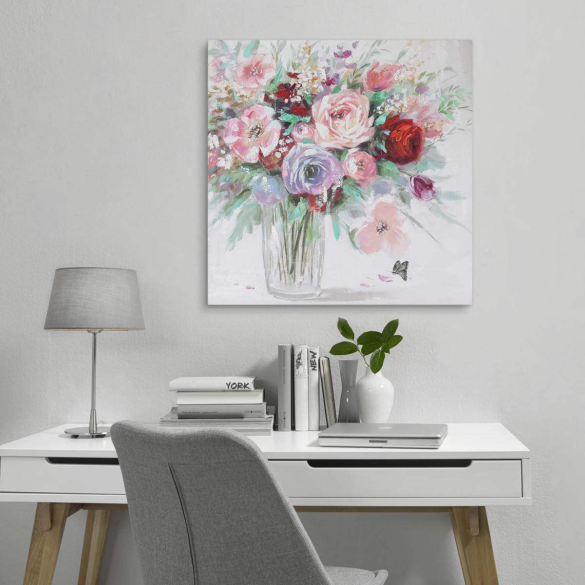 ÖLGEMÄLDE Blumen 100/100 cm  - Multicolor, LIFESTYLE, Holz/Textil (100/100cm) - Monee