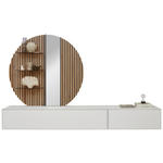 WOHNWAND  in Weiß, Eichefarben  288/206/44 cm  - Eichefarben/Weiß, Design, Glas/Holz (288/206/44cm) - Johann Jakob