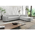 ECKSOFA in Lederlook Hellgrau  - Chromfarben/Hellgrau, KONVENTIONELL, Textil/Metall (278/224cm) - Carryhome