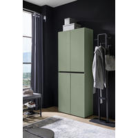 SCHUHSCHRANK Grün  - Schwarz/Grün, Design, Holzwerkstoff/Kunststoff (80/200/34cm) - home24
