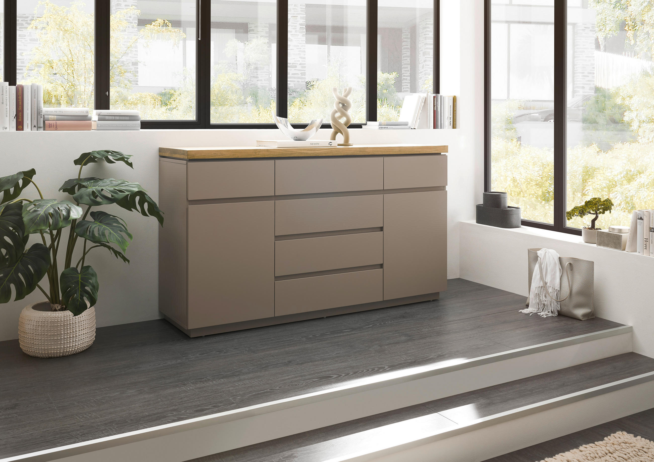SIDEBOARD 150/86/40 cm in Grau, Naturfarben - Naturfarben/Grau, Basics, Holz/Holzwerkstoff (150/86/40cm)