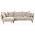 ECKSOFA in Mikrofaser Beige  - Beige/Buchefarben, Trend, Holz/Textil (170/267cm) - Ambia Home