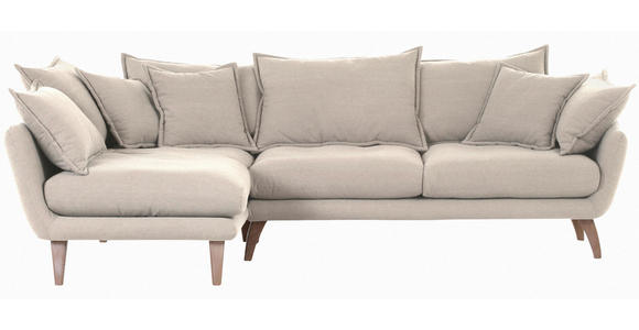 ECKSOFA in Mikrofaser Beige  - Beige/Buchefarben, Trend, Holz/Textil (170/267cm) - Ambia Home