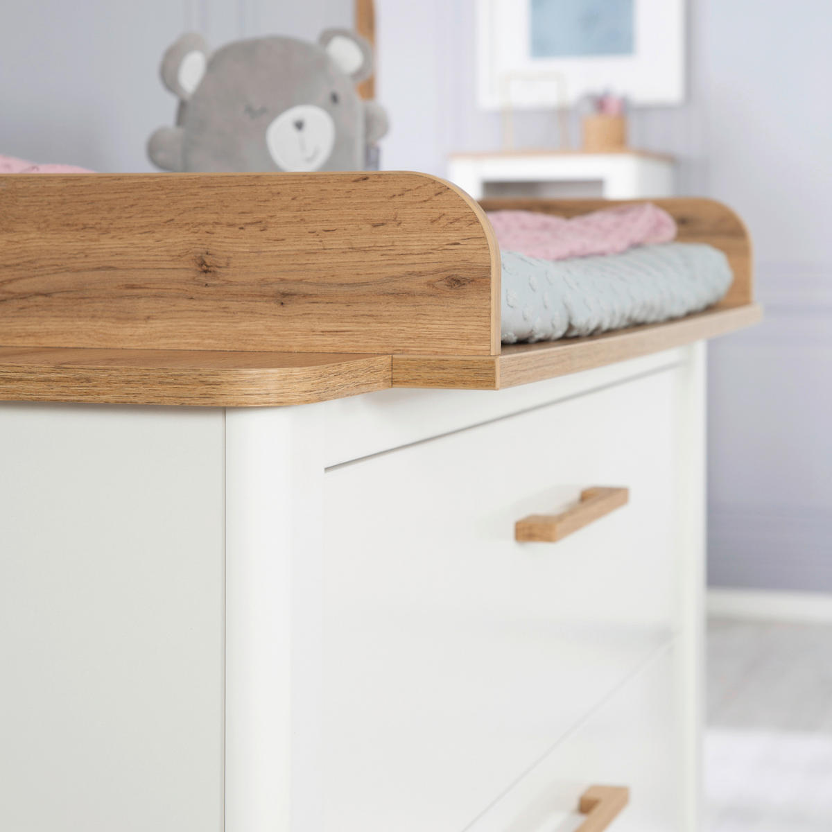 WICKELKOMMODE Ava Weiß  - Weiß/Eiche Artisan, Basics, Holz/Holzwerkstoff (119/100/76cm) - Roba