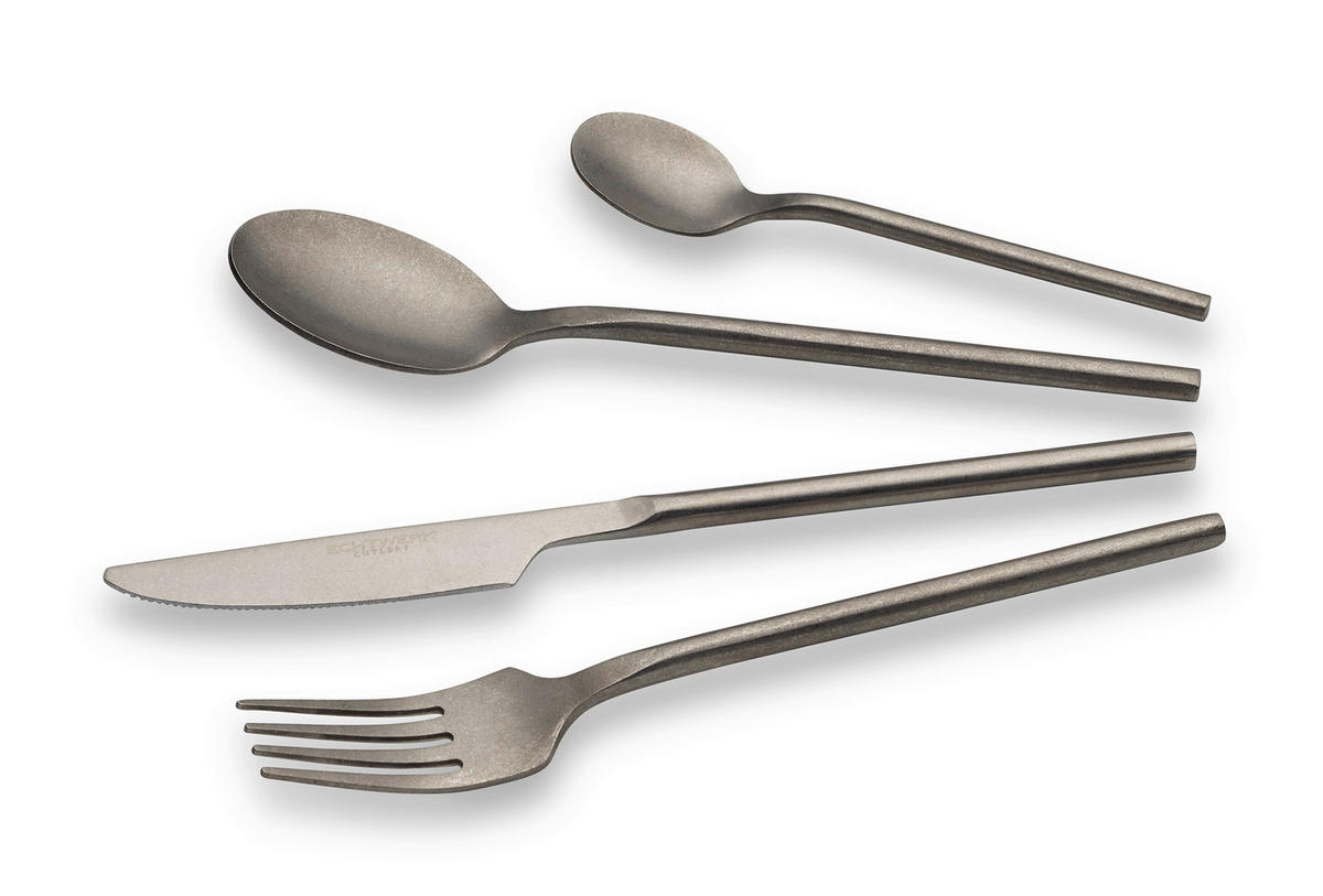 BESTECKSET Bari  16-teilig  - Silberfarben, Basics, Metall - Echtwerk
