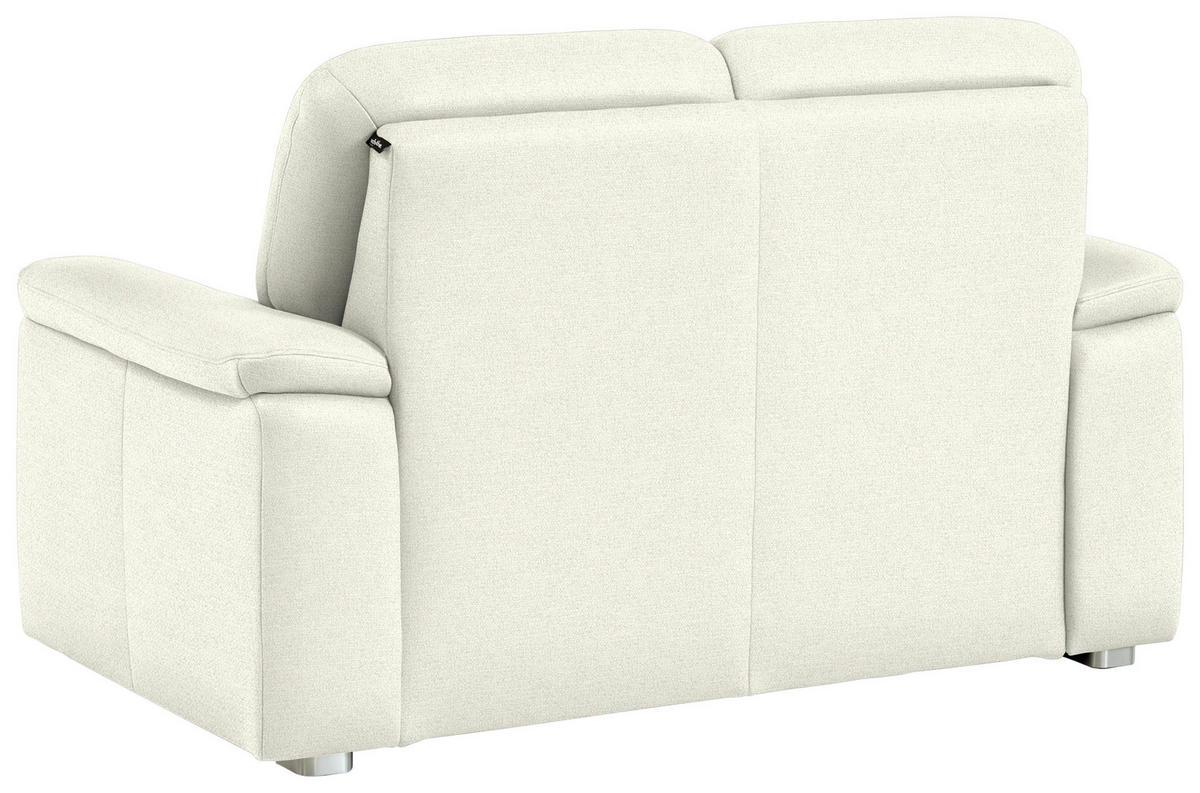 2-SITZER-SOFA Chenille Creme  - Creme/Alufarben, Konventionell, Textil/Metall (156/96/89cm) - Beldomo Comfort