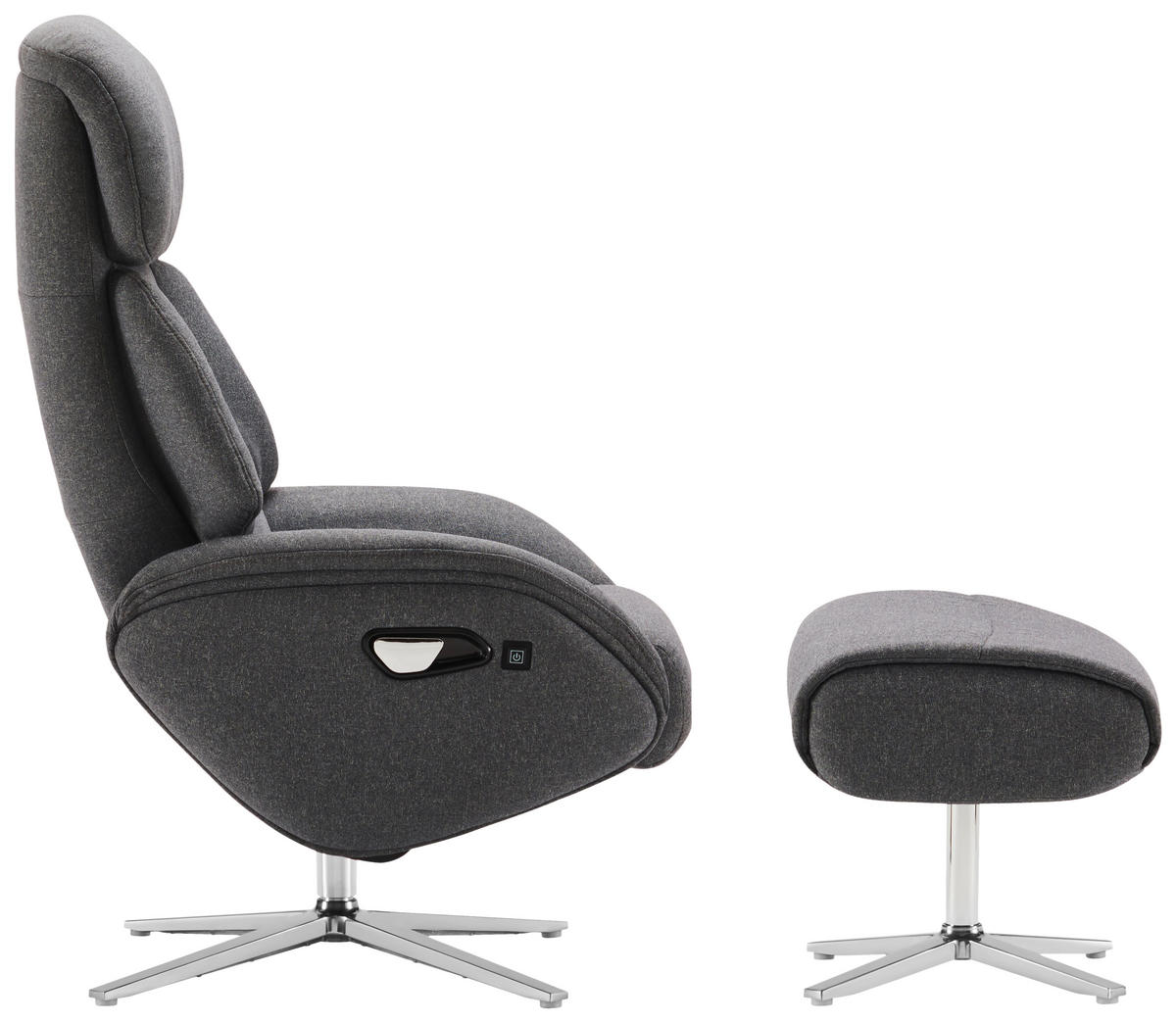MASSZÁZSFOTEL - ezüstszínű/sötétszürke, Design, textil/fém (76/107/82cm) - Livetastic