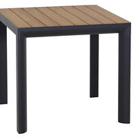 GARTENTISCH 80/80/74 cm Metall quadratisch  - Anthrazit/Teakfarben, Basics, Holz/Metall (80/80/74cm) - Siena Garden