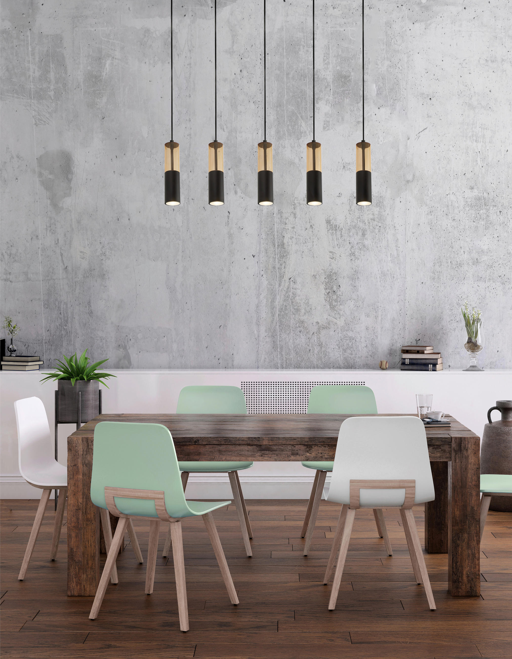 HÄNGLAMPA Merrygold 94/5,5/120 cm  - bärnstensfärgad/svart, Modern, metall/plast (94/5,5/120cm)
