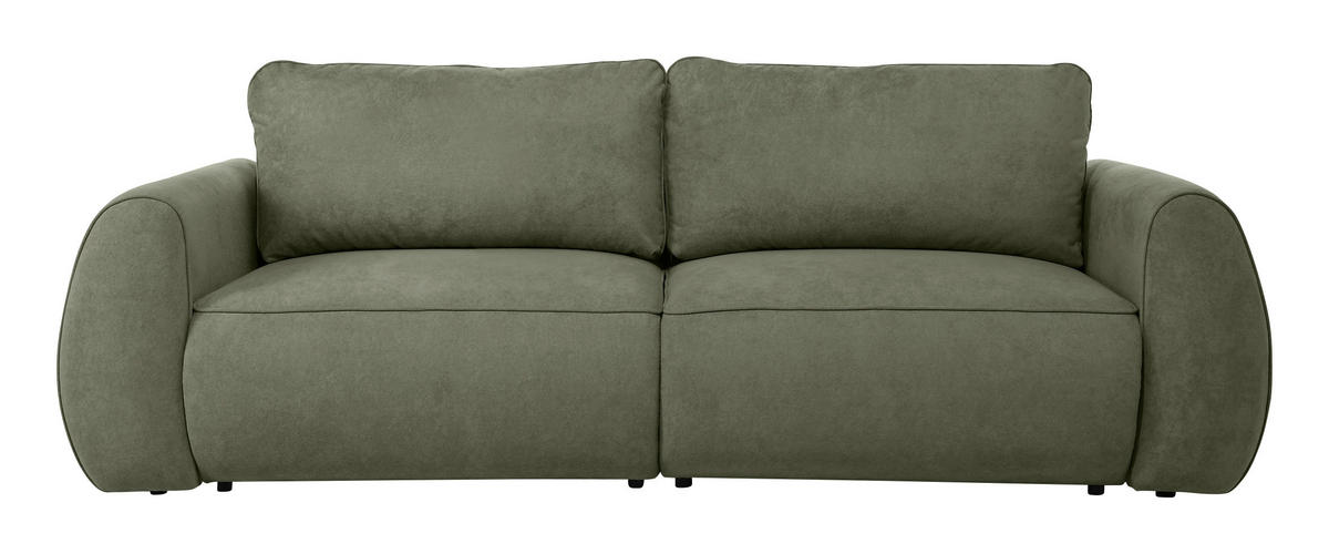 SCHLAFSOFA Chenille Grün  - Schwarz/Grün, Konventionell, Kunststoff/Textil (257/96/110cm) - Milino