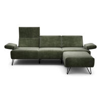 3-SITZER-SOFA Samt Waldgrün  - Waldgrün/Schwarz, Design, Textil/Metall (234-264/85/86-94cm) - SENSOO