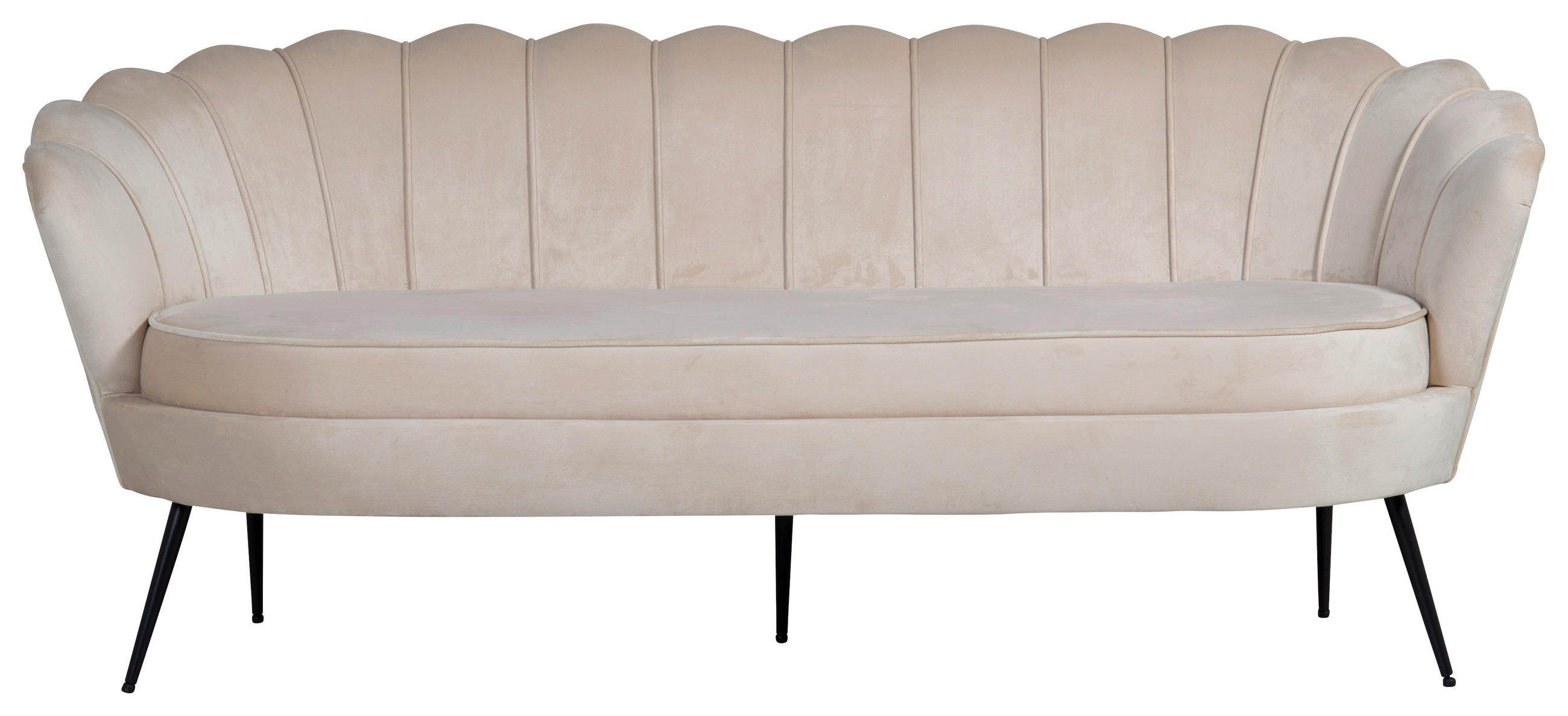 2-SITS SOFFA i metall, textil svart, beige  - beige/svart, Design, metall/textil (180/78.5/78cm) - Livetastic