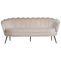 2-SITZER-SOFA Schwarz, Beige  - Beige/Schwarz, Design, Textil/Metall (180/78.5/78cm) - Livetastic