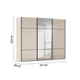 SCHWEBETÜRENSCHRANK 271/223/68 cm 3-türig Champagner  - Champagner/Schwarz, KONVENTIONELL, Glas/Holzwerkstoff (271/223/68cm) - Novel