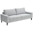 3-SITZER-SOFA Flachgewebe Grau  - Schwarz/Grau, Design, Textil/Metall (218/86/97cm) - Hom`in