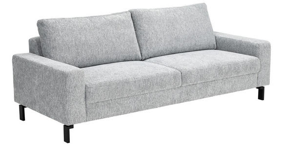 3-SITZER-SOFA in Flachgewebe Grau  - Schwarz/Grau, Design, Textil/Metall (218/86/97cm) - Hom`in