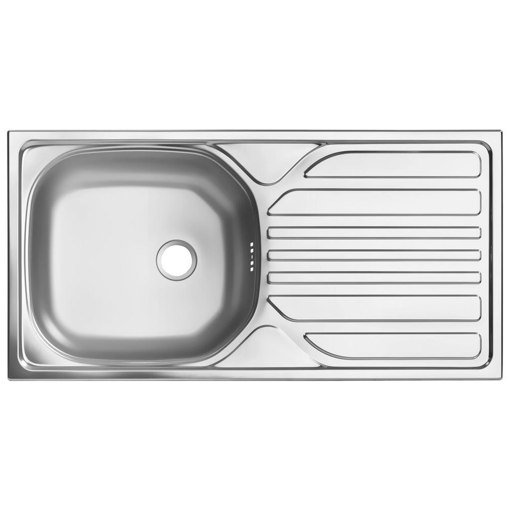Spüle Edelstahl 86x43,5 cm mit Abtropffläche