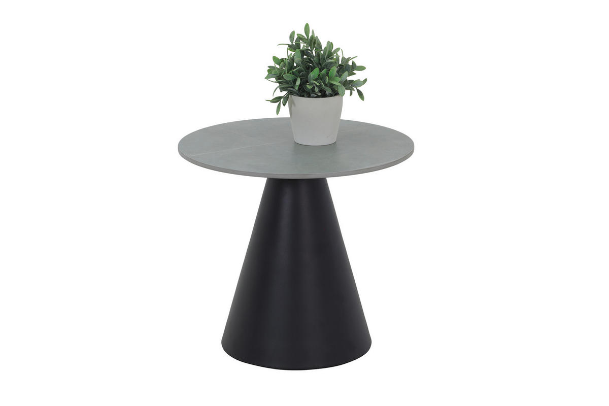 COUCHTISCHSET in Metall, Stein  - Schwarz/Grau, Design, Stein/Metall (70/50/40/46cm) - Livetastic