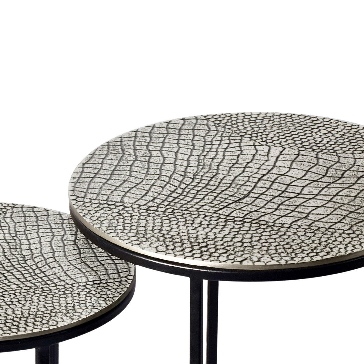 SATSBORD i metall 40/40/48 cm  - silver/svart, Design, metall (40/40/48cm) - Livetastic