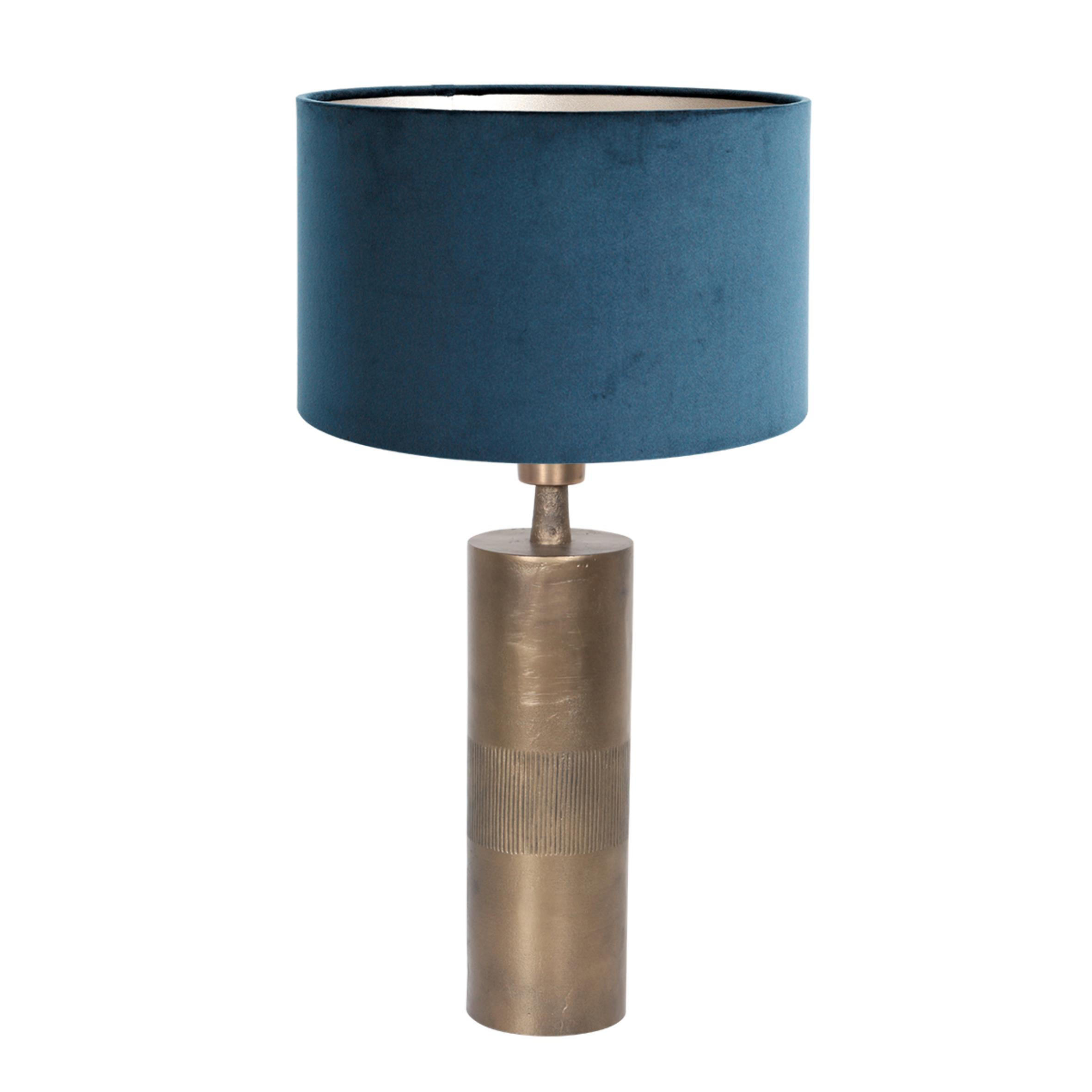 TISCHLEUCHTE - Blau/Bronzefarben, Trend, Textil/Metall (30/55/30cm)