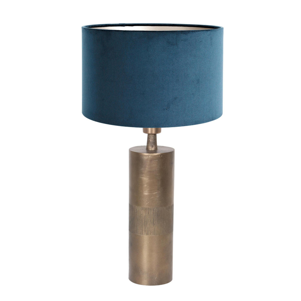 TISCHLEUCHTE - Blau/Bronzefarben, Trend, Textil/Metall (30/55/30cm)