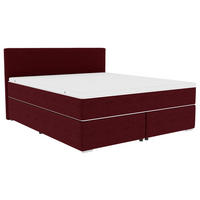 BOXSPRINGBETT 140/200 cm  in Weinrot  - Chromfarben/Weinrot, KONVENTIONELL, Kunststoff/Textil (140/200cm) - Boxxx